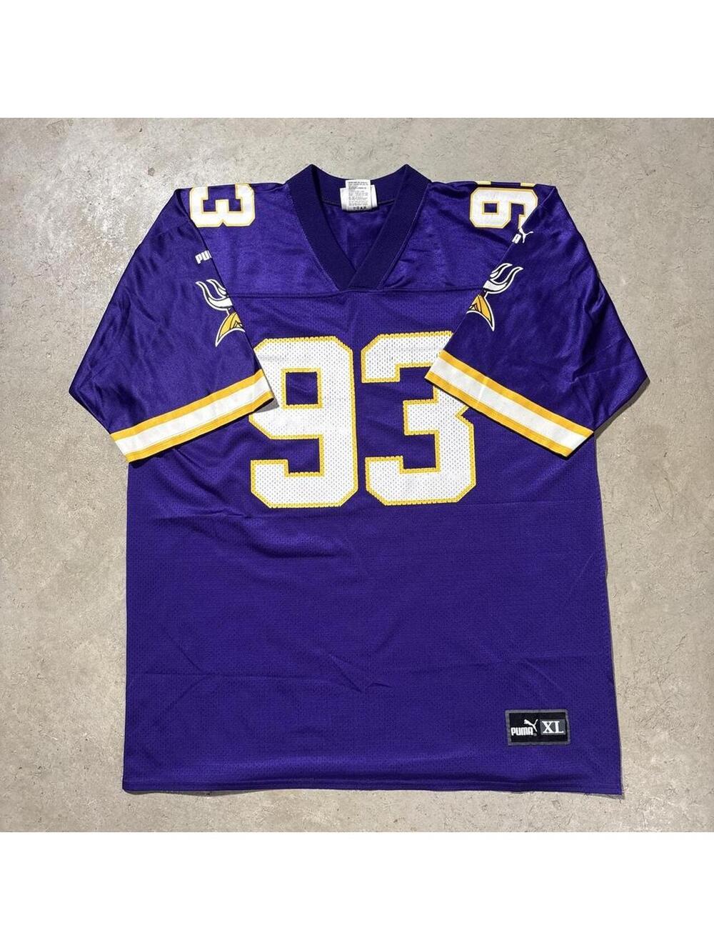 Vintage 90s Puma Minnesota Vikings John Randle #93 NFL Jersey Mens XL